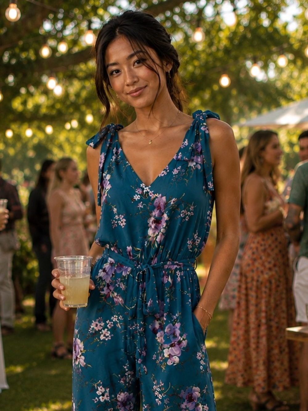Belongsci Sleeveless Floral Romper